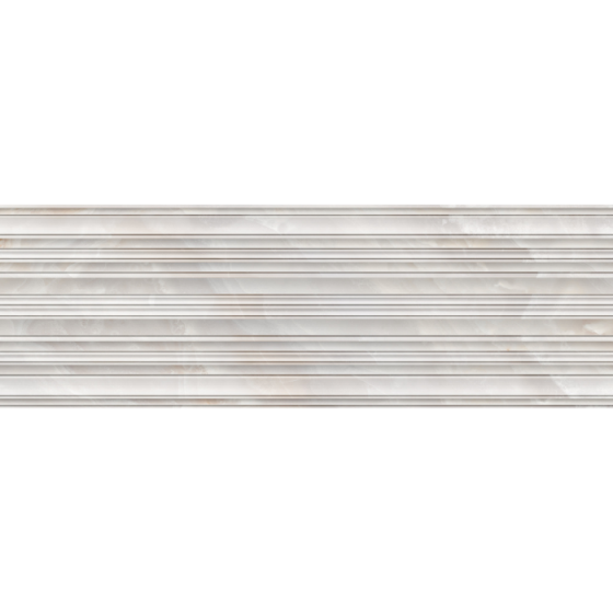 Διακοσμητικό πλακάκι Agata Lines Gris 30x90 με γραμμικό ανάγλυφο και γυαλιστερή μαρμάρινη όψη